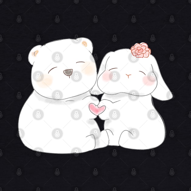 White bear anda Rabbit Couple Love | Bunniesmee by GambarGrace